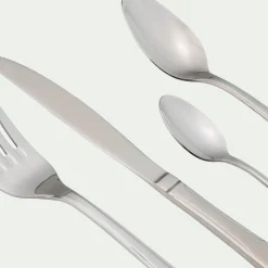 Ménagère 24 pièces en inox - gris aluminium