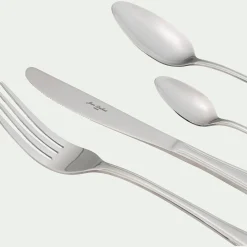 Ménagère 24 pièces en inox - gris métallisé