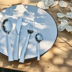 Ménagère 24 pièces en inox brillant - gris métallisé