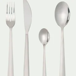 Ménagère 24 pièces en inox brillant - gris métallisé