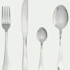 Ménagère 24 pièces en inox poli - gris argenté