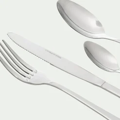 Ménagère 24 pièces en inox poli - gris argenté