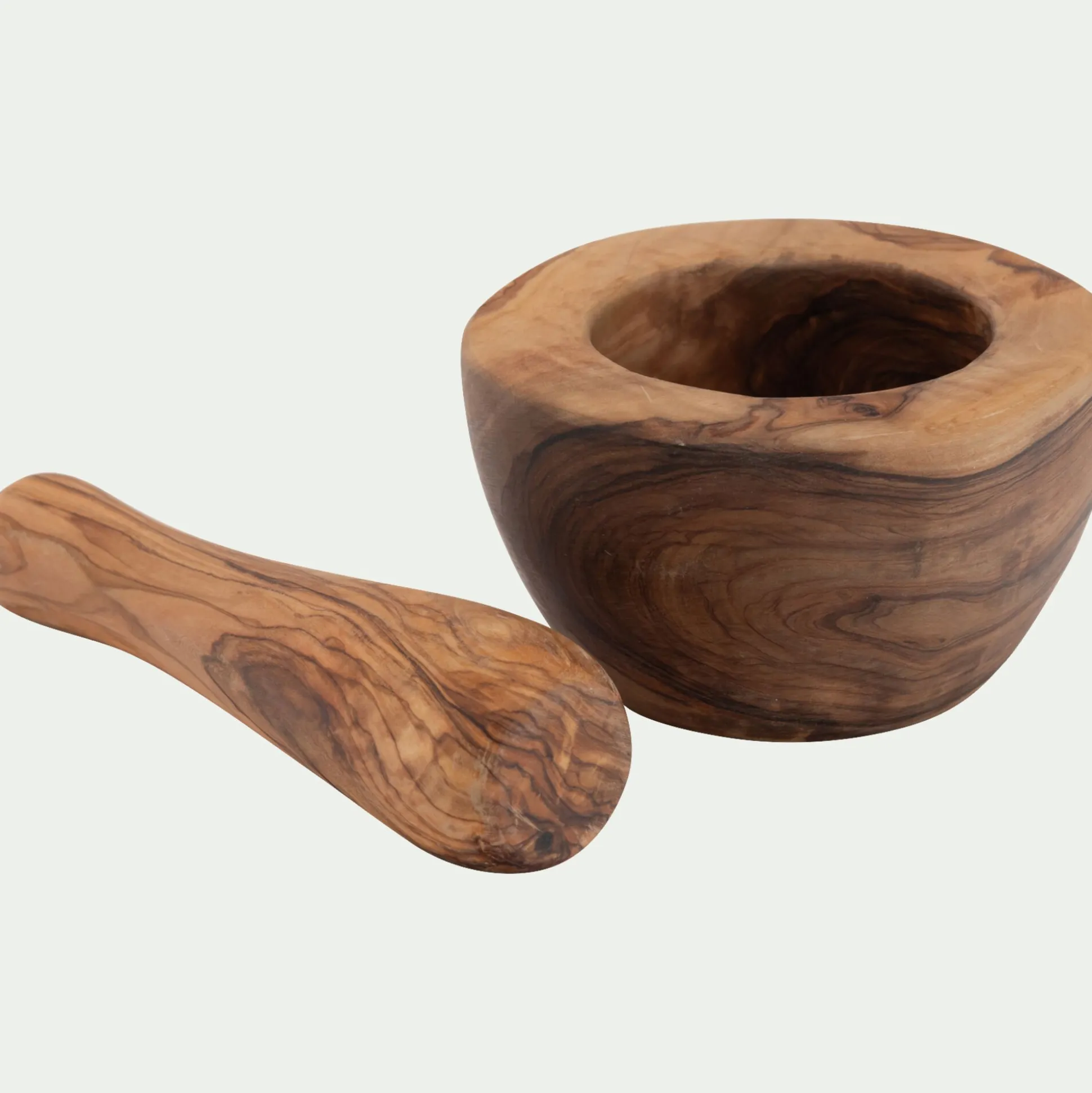 Mortier en bois d'olivier D12cm - bois foncé