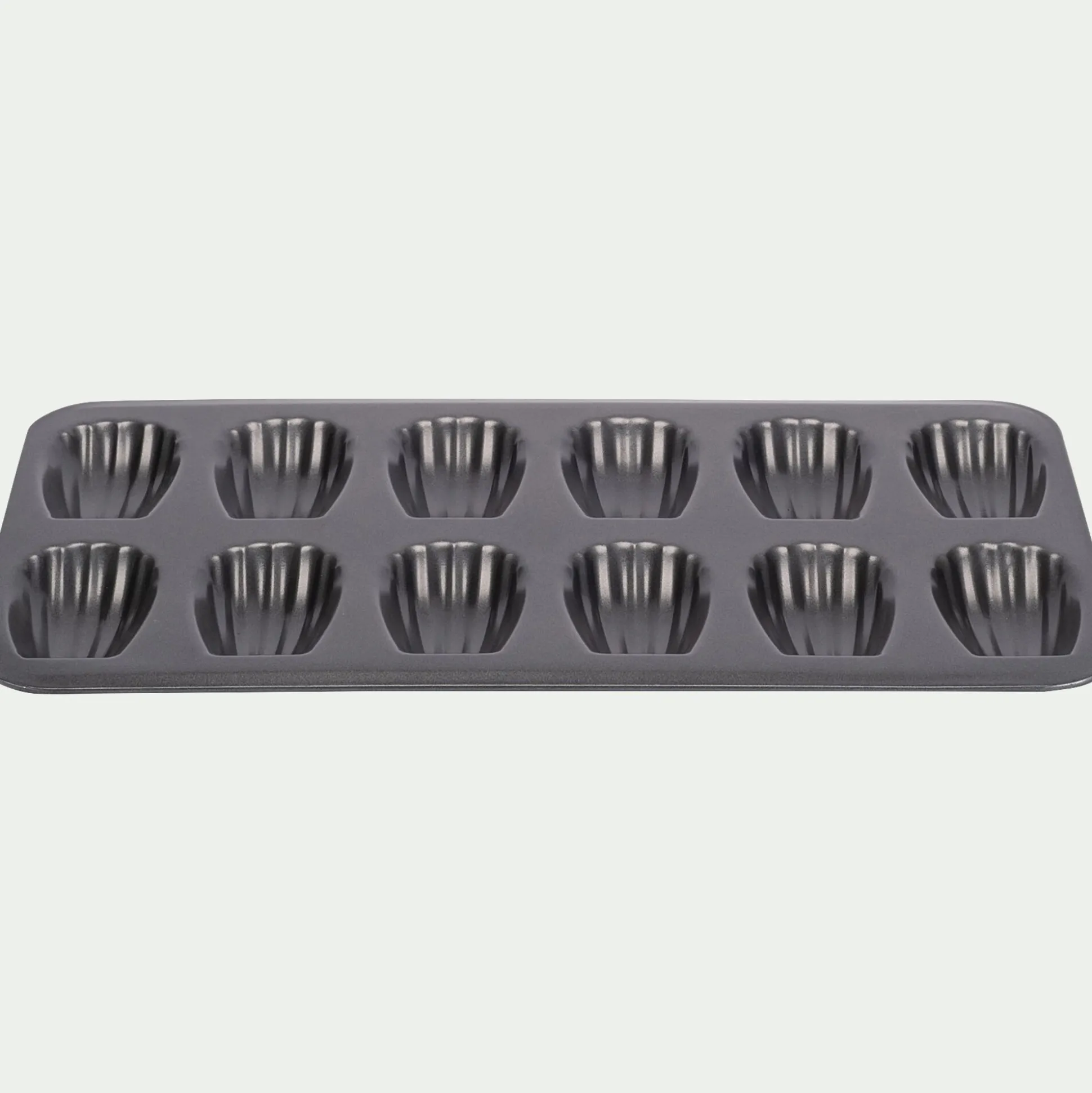 Moule à 12 madeleines en acier - gris anthracite