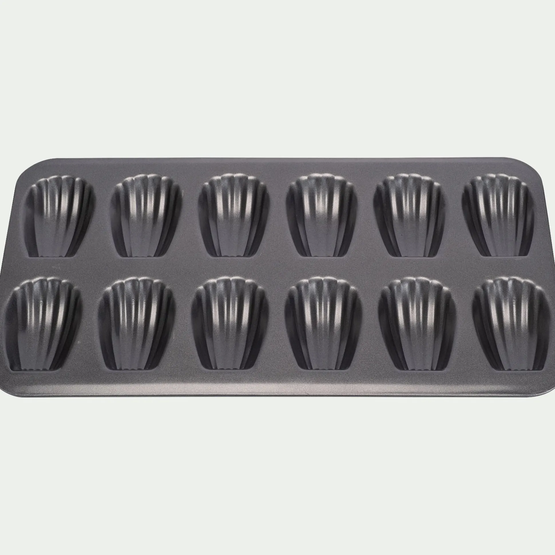 Moule à 12 madeleines en acier - gris anthracite