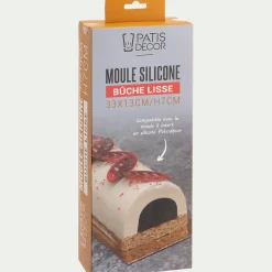 Moule à bûche lisse en silicone - noir