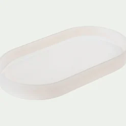 Moule plateau ovale L18cm en silicone - blanc translucide