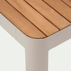 Méridienne de jardin modulable en teck - beige ( 2 places)
