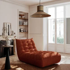 Méridienne en tissu chenille - brun rustrel