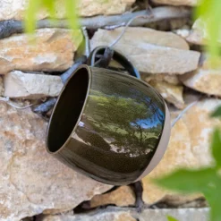 Mug avec anse en grès 47cl - vert