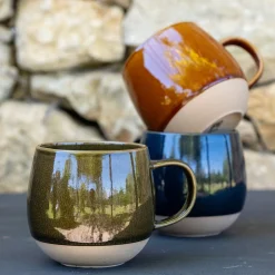 Mug avec anse en grès 47cl - bleu