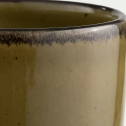 Mug sans anse en grès D8cm - vert mousse