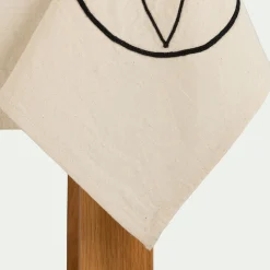 Nappe en coton brodée - écru 140x250cm