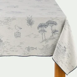 Nappe en coton réversible à motifs 150x250cm - beige