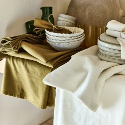 Nappe en coton 150x250cm - vert mousse