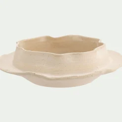 Objet déco à poser en grès D25xH7,5cm - beige