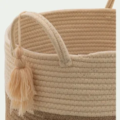 Panier de rangement en polycoton D38xH50cm - beige