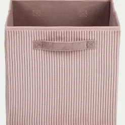 Panier de rangement en velours côtelé - rose H30xL30cm