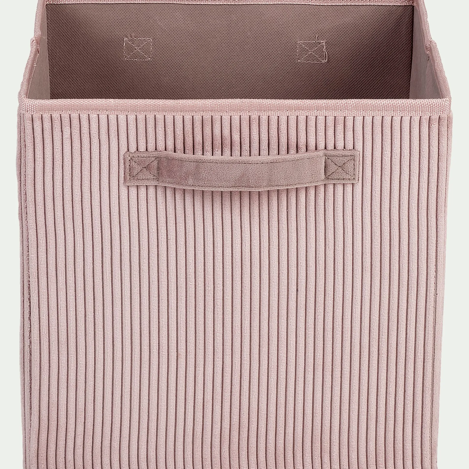 Panier de rangement en velours côtelé - rose H30xL30cm