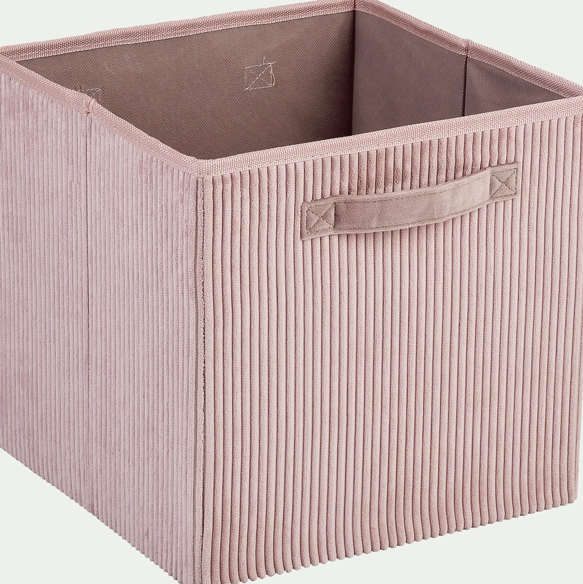 Panier de rangement en velours côtelé - rose H30xL30cm