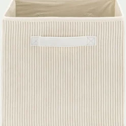 Panier de rangement en velours côtelé H30xL30cm - blanc ventoux