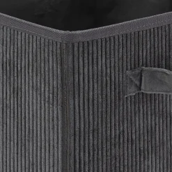 Panier de rangement en velours côtelé H30xL30cm - gris ardoise