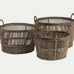 Panier en bambou tressé - naturel H31xL26cm