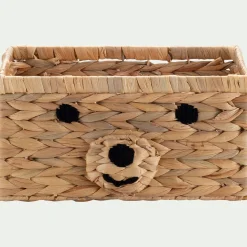 Panier ourson en jacinthe d'eau 20x30cm - naturel