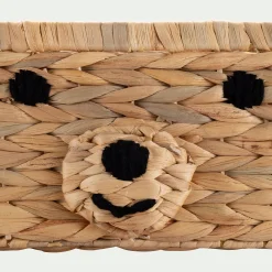 Panier ourson en jacinthe d'eau 20x30cm - naturel