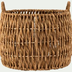 Panier rond en jonc de mer tressé H37xD45cm - naturel