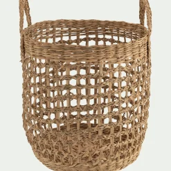 Panier tressé en jonc de mer D30xH30cm - naturel