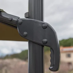 Parasol déporté en acier et tissu D300cm - vert