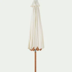 Parasol droit en bambou D270cm - blanc écru