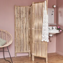 Paravent 3 volets en bambou - L139cm