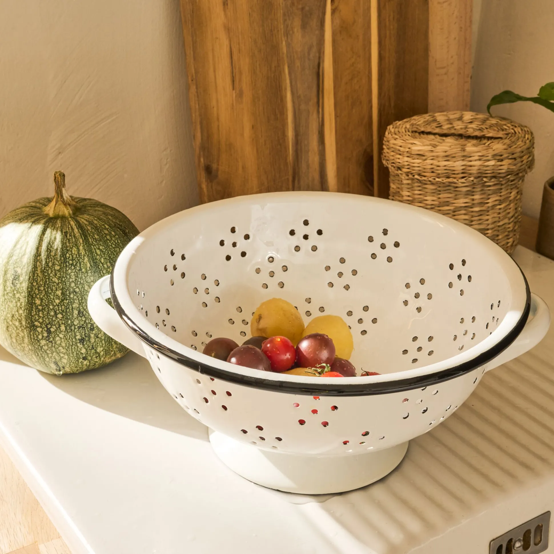 Passoire en acier D22cm - blanc