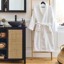 Peignoir en coton S/M - blanc optique