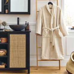 Peignoir en coton S/M - beige