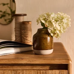 Petit vase en porcelaine H11cm - marron