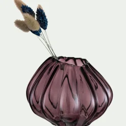 Petit vase en verre h12,3cm - violet