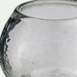 Photophore champignon en verre H10cm - transparent