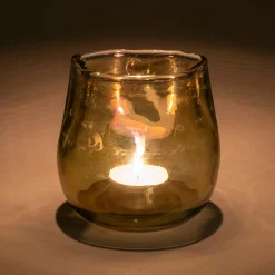 Photophore en verre - vert (modèle aléatoire)