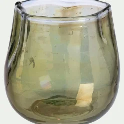 Photophore en verre - vert (modèle aléatoire)