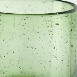 Photophore en verre bullé D8,3cm - vert