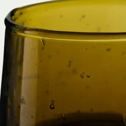 Photophore en verre bullé D6cm - vert mousse