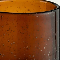 Photophore en verre bullé D10cm - brun rustrel