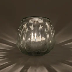 Photophore en verre D9cm - brun ombre