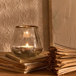 Photophore en verre D9cm - transparent