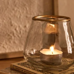 Photophore en verre D9cm - transparent