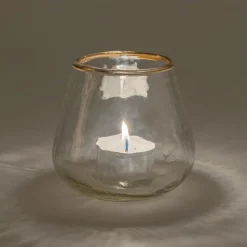 Photophore en verre D9cm - transparent