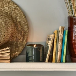 Photophore en verre D8xH8cm - bleu